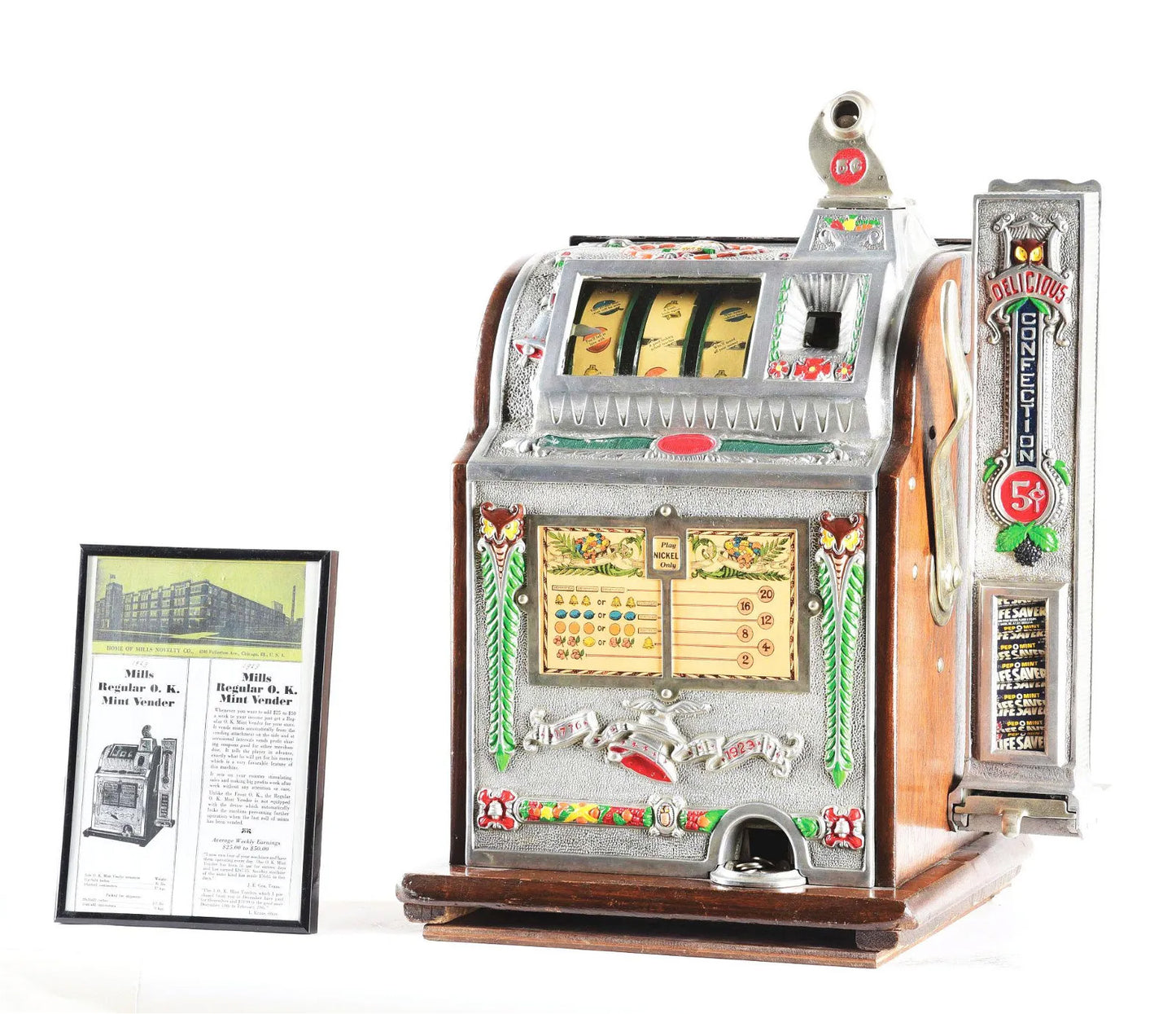 5¢ Mills Liberty Bell gokautomaat met zijverkoper